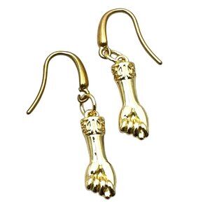 18K Gold Plated Figa Fist Earrings Pierced Chandelier